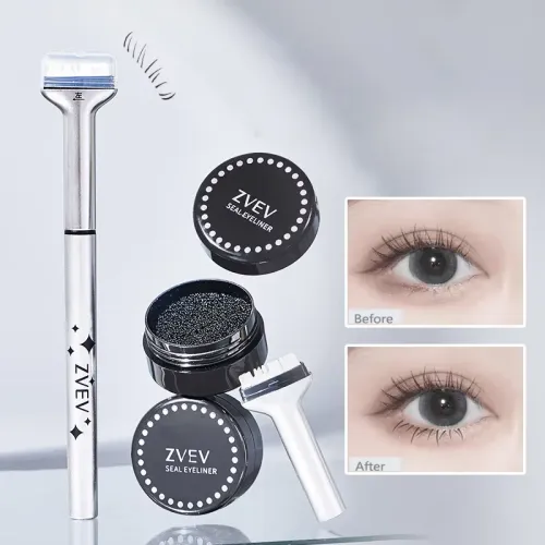 Lazy Lower Eyelash Stamp Eyeliner Waterproof Sweatproof Combo Pack No Color Loss 2-in-1 Beginner Convenient