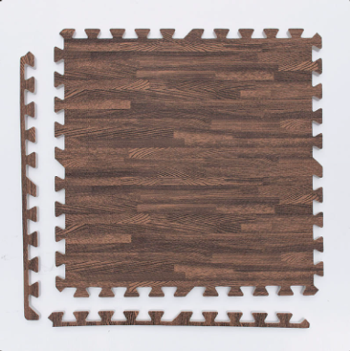 12pcs Wood Baby Play Mat Floor Rug Thickened Foam Floor Children's Non-slip