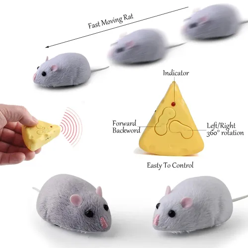 Electric Mini RC Mice IR Simulation Remote Control Rat Mouse Prank Joke Scary Trick Toy for Cat Dog Kid Electronic Pet Toy Gift
