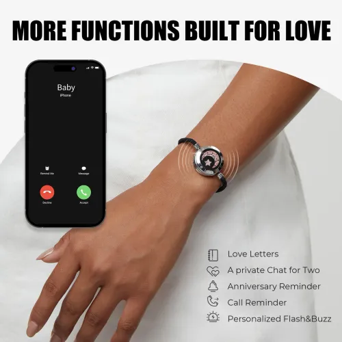 Sun and Moon Touch Bracelets for Couples Vibrating Couple Bracelet Long-distance Touch love