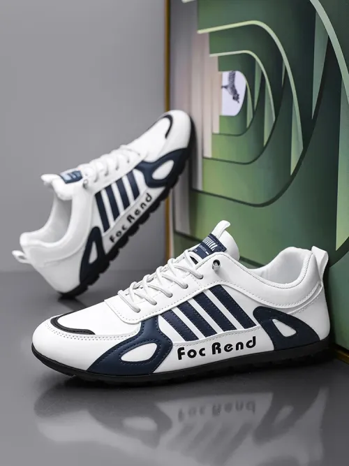 Casual Sports Shoes Slip-on Men Leather Shoes Flat Bottomed Skateboard Board Shoes Walking Travel Leisure Running Sneakers