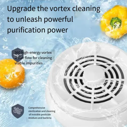 Kitchen Fruit Cleaner Machine Portable Food Purifier Electrolysis 4 Modes Automatic Washer for Vegetable Meat Seafood Grain