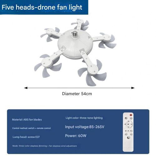 New drone fan lights for bedrooms, dining rooms, silent remote control, ceiling fan lights, eye protection, energy-saving
