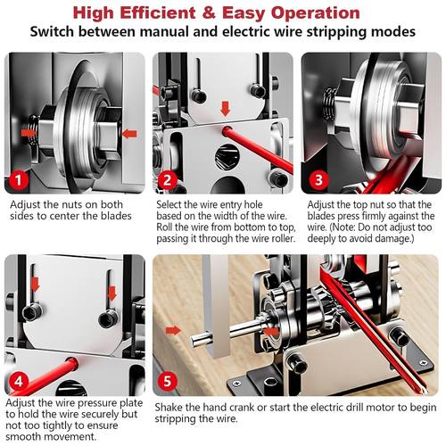 Electric Wire Stripping Machine with One Blade (Wire Diameter Range: 0.06–1 inch)