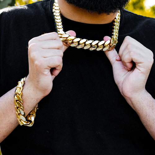 Handmade Cuban Link Necklace and Bracelet