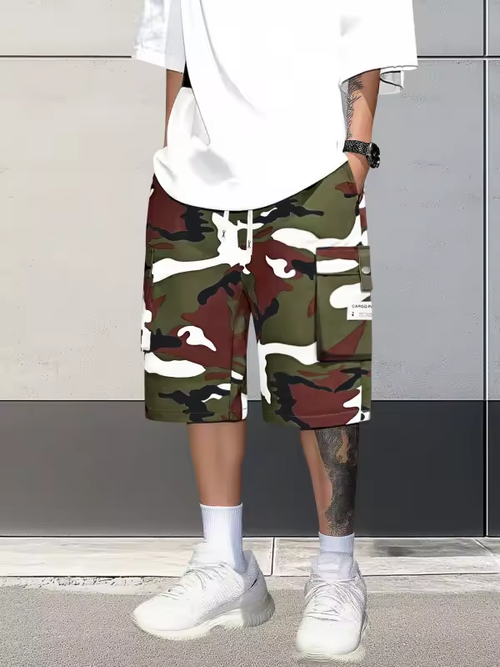 🔥New arrival Sale🔥 Men's Camo Cargo Shorts with Drawstring Waist
