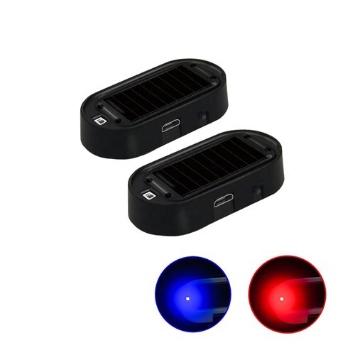 Solar powered car warning and anti-theft flashing light
