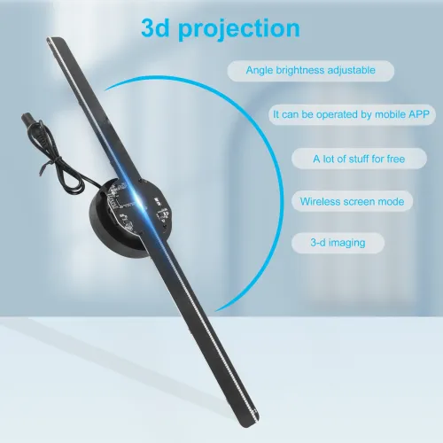 42cm 3D Holographic Projector 224 LED Lamp Beads Upload Holographic 3D Photos Videos Via WIFI and PC Display Advertising Machine
