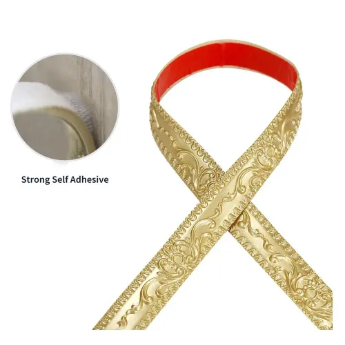 Self-Adhesive Peel & Stick Wall Trim, 16.4 Feet, Cabinet and Mirror Border, Home Decor (Champagne Gold)