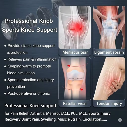 Smart Knob Knee Brace Patella Gel Pad Lateral Stabilizer Compression Support Joint Pain Relief Recovery Home Gym Wear