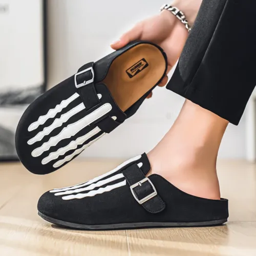 Summer New Men's Closed Toe Half Slippers, Outdoor Wear Soft Sole Sandals, Anti-slip Wearable Fashion Casual Backless Shoes