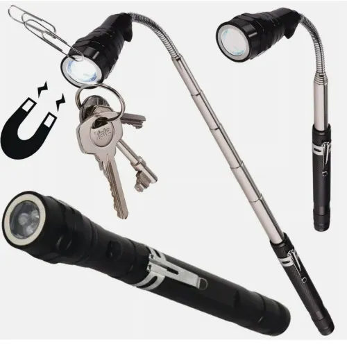 360 Degree Rotation Magnetic LED Work Light Flexible Design Telescoping Extensible Telescopic Flashlight Long Goose Neck