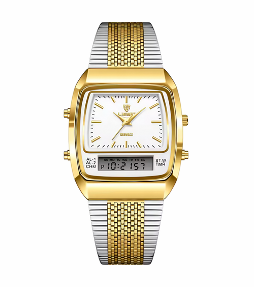 Unisex Luxury Dual-Display Quartz Waterproof Watch