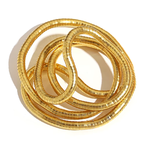 Creative Gift – Bendable Alloy Snake-Style Necklace (Silver Gold), Flexible Choker, Punk-Style Twistable Bracelet