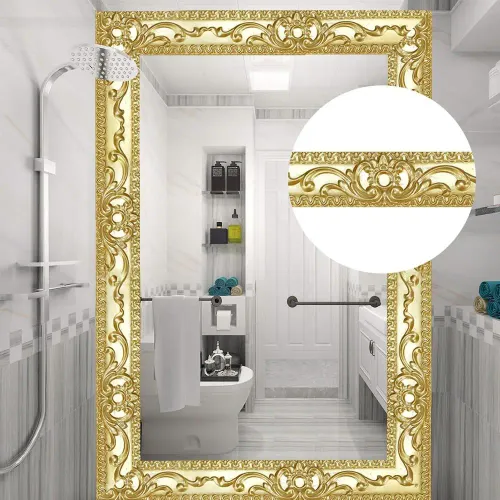 Self-Adhesive Peel & Stick Wall Trim, 16.4 Feet, Cabinet and Mirror Border, Home Decor (Champagne Gold)