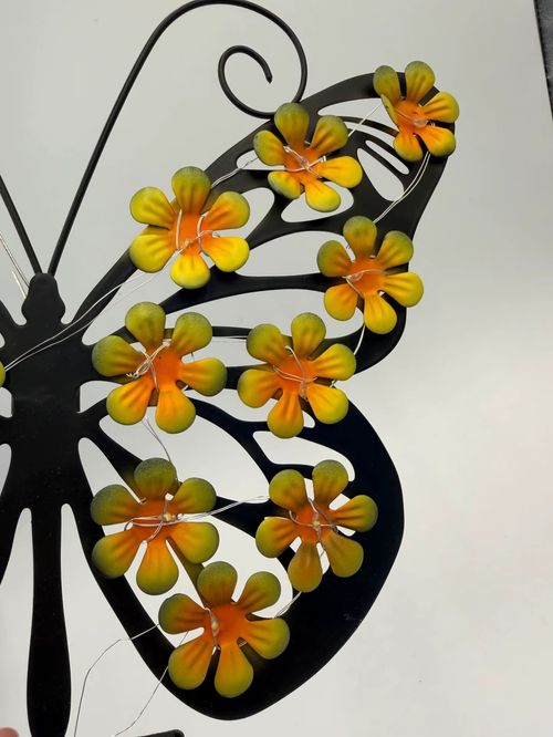 Solar outdoor waterproof butterfly wall lamp decorative atmosphere landscape lamp villa garden courtyard lamp