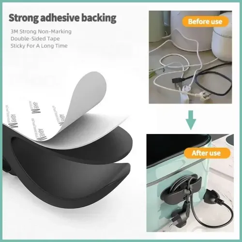 3Pcs Shelf Silicone Cable Winder Home Bracket Clip Kitchen Organizer Coffee Machine Air Fryer Hook Tool Storage Organization