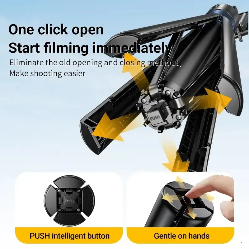 69.6in Automatic Face Tracking Telescopic Selfie Stick Tripod with 360° Rotatable Design, Fill Light, Remote and Gesture Control, Portable Cellphone Mobile Accessory for Live Streaming, Tripod for iPhone