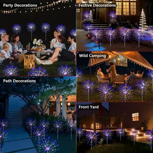 4-pack Solar Waterproof Outdoor Firework Lights