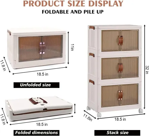 layer Stackable Home Use Clothes Storage Cabinet Multi-Layer Luxury Foldable Wardrobe for Children's Room Bedroom Rent House No Installation Nee