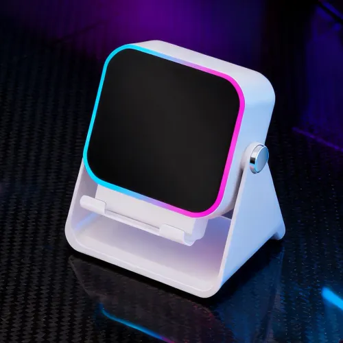 (upgrade)5 In 1 Auto-induction Wireless Induction Speaker  Light Phone Stand Surround Sound Portable Bluetooth Phone Holder