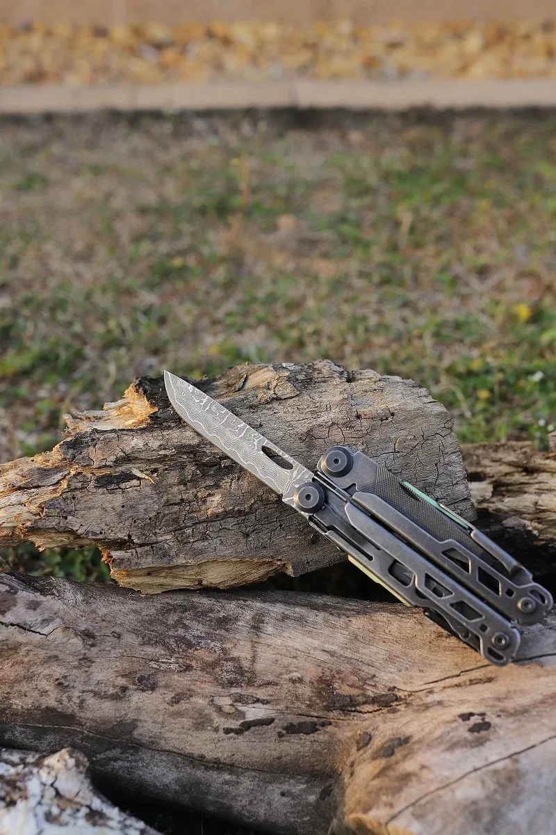 Daicamping DL13 Damascus Steel Knives Scissors Multi-Tools Pliers EDC Multitools Multifunctional Folding Knife