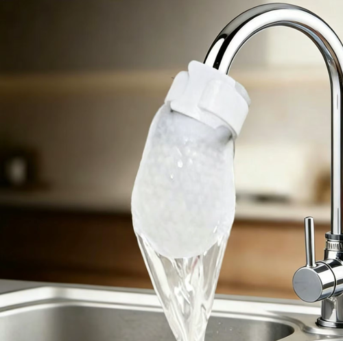 200 pcs Universal Faucet Filter Cotton Anti-splash Thickened Faucet Filter with strap