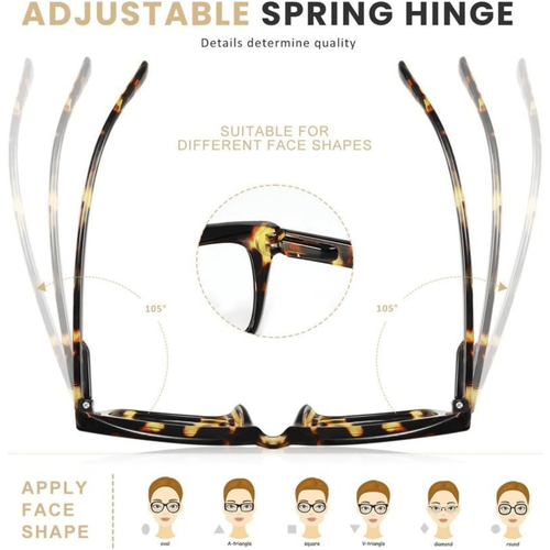Tortoiseshell Reading Glasses – Blue Light Blocking Oversized Square Readers