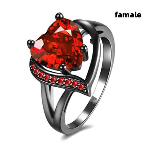 Red gemstone women's ring, men's couple's ring