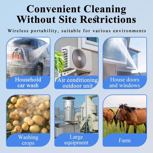 Wireless High Pressure Car Washer Powerful Long Life Lithium Battery Cordless Water Spray Foam Gun Portable Car Washer