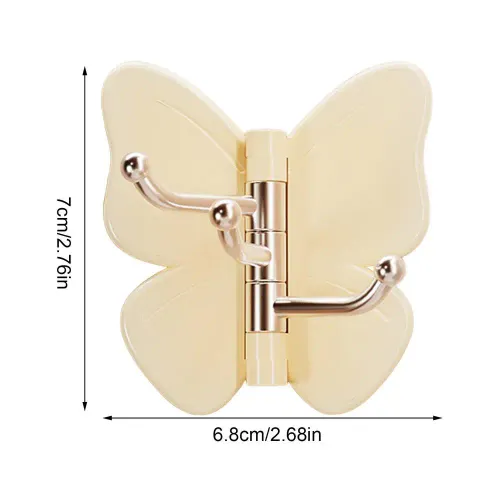 10pcs Butterfly Adhesive Hooks 3-Branch Rotating Adhesive Hat Hanger Towel Hook for Clothes Robes Towels Coats Hats Bags Keys Home