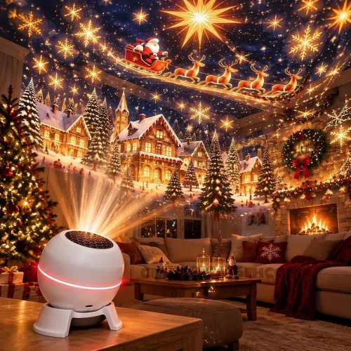 Magical Christmas Projection Night Light,USB Christmas Projector Indoor,Magical Christmas Projection Night Light Holiday Room
