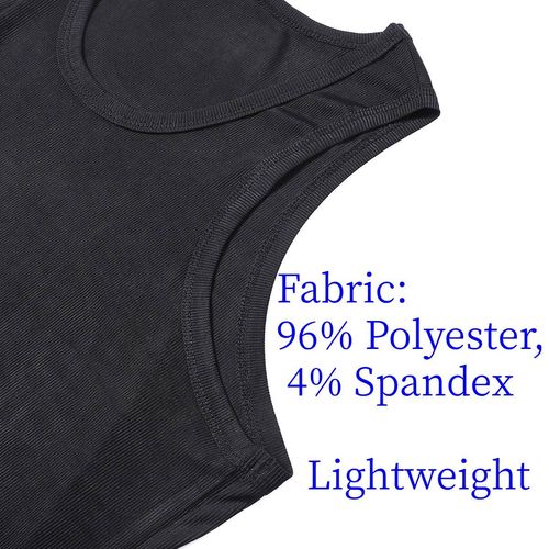 Men's 3PCS Ribbed Knit Tank Tops - Polyester Fabric, Lightweight Sleeveless Plain Menswear Casual Vests for Gym, Daily Wear, Outdoor Fitness,summerwins