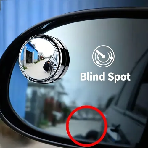 2pcs Car Blind Spot Mirror Small Round 360 Wide Angle Scratch Resistant Ultra Clear Convex Secure Parking SUV Truck Van