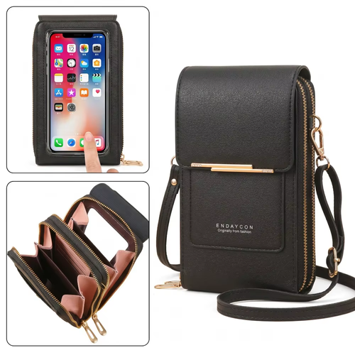 Women Crossbody Shoulder Bags Wallets Touch Screen Cell Phone Purse Soft Leather Strap Handbag for Female Luxury Messenger Bags