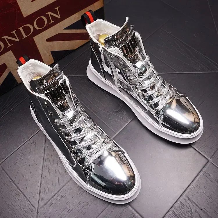 Fashionable High-Top Shoes Thick Bottom Casual Men's Footwear Spring Autumn New Style Korean Version All-Match Board Shoes