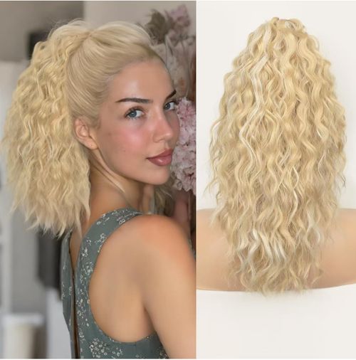 Women's wig curly wave hair extension ponytail hair extension