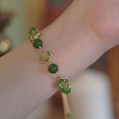 The Wizard of Oz Sparkling Green Candy Diamond Bracelet Four-Leaf Clover Bracelet Dream Series Jewelry