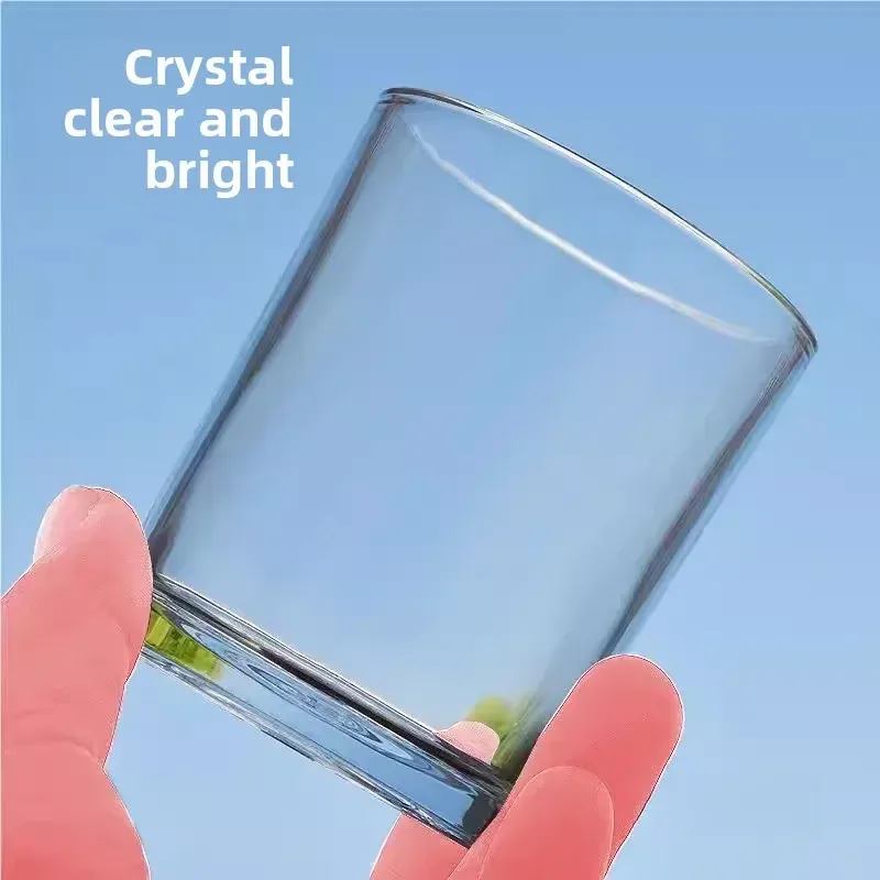 10PCS Tempered glass cup Hotel Thickened Heat Resistant Glass Beer Cup Antibacterial Straight Body Tea Cup for Business Traveling Group Buy