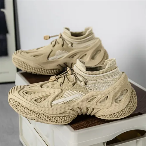 Men's shoes new breathable mesh sports shoes trendy one foot casual thick soled sports shoes dad shoes