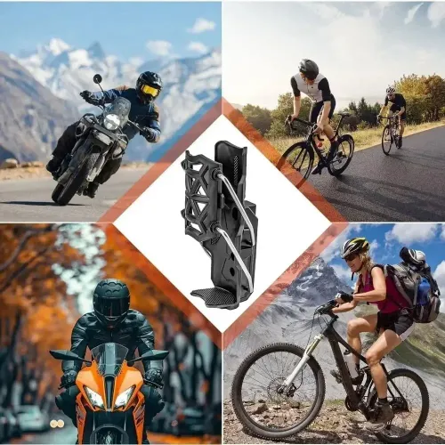 (1-Pack) 360-Degree Adjustable Handlebar Cup Holder Bottle Cage — Universal Mount for Electric Scooters, Bicycles, Motorcycles, MTB, Road Cycling, and ADV Bikes