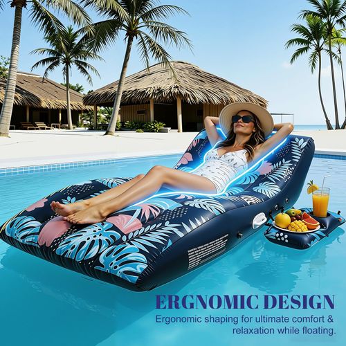 Inflatable bed with sunshade and backrest