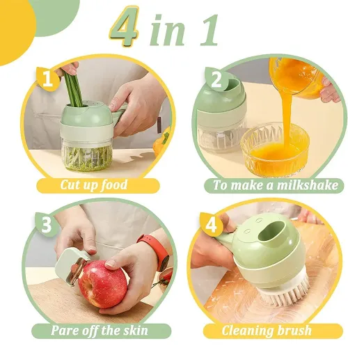 4 in 1 electric vegetable cutter set USB rechargeable