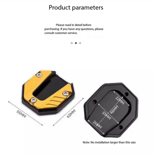 2pcs Scooter Motorbike Accessories Extension Foot Pad Support Plate Aluminum Alloy Motorcycle Bike Kickstand Extender Foot Side Stand