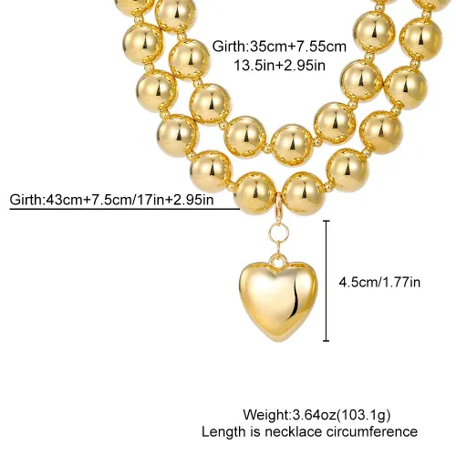 Multilayer Heart Pendant Necklace Women Fashion Choker Collar Jewelry