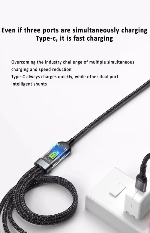 100W Transparent Luminous Charging 3-in-1 Data Cable