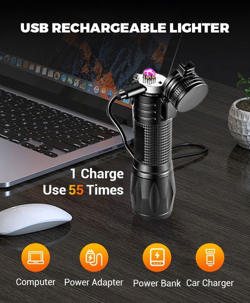 Multi-functional flashlight lighter