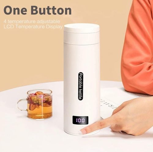 Electric Kettle Keeps Cold or Heat Insulated LED Thermometer Water Bottle Keeps Warm Portable Automatic Travel Espresso Electric Kettle