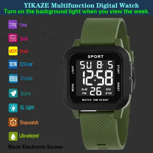 2026 New Waterproof Luminous Digital Sports Watch