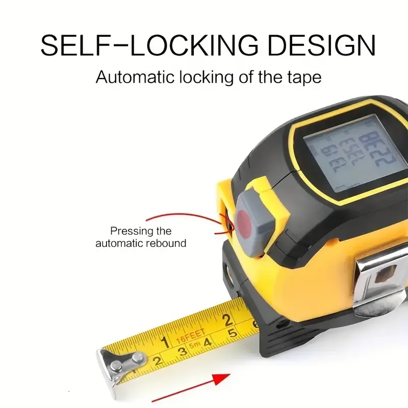 High Precision Steel 3-in-1 Infrared Laser Tape Measure Tool